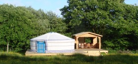 yurt in field